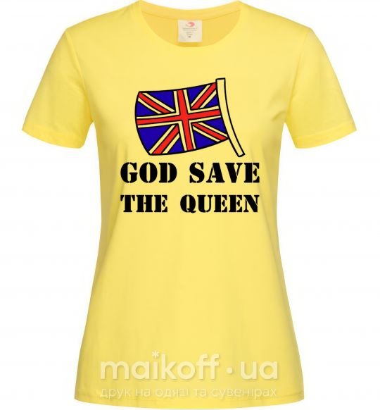 Женская футболка God save the queen Лимонный фото