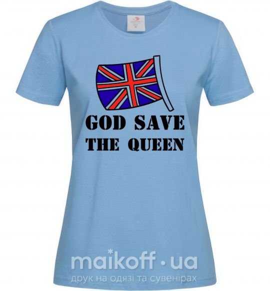 Жіноча футболка God save the queen Блакитний фото