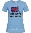 Жіноча футболка God save the queen Блакитний фото