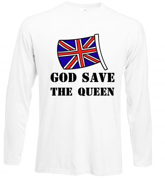 Лонгслів God save the queen Білий фото