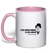 Чашка з кольоровою ручкою A day without laughter ia day wasted Ніжно рожевий фото