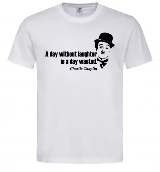 Мужская футболка A day without laughter ia day wasted Белый фото