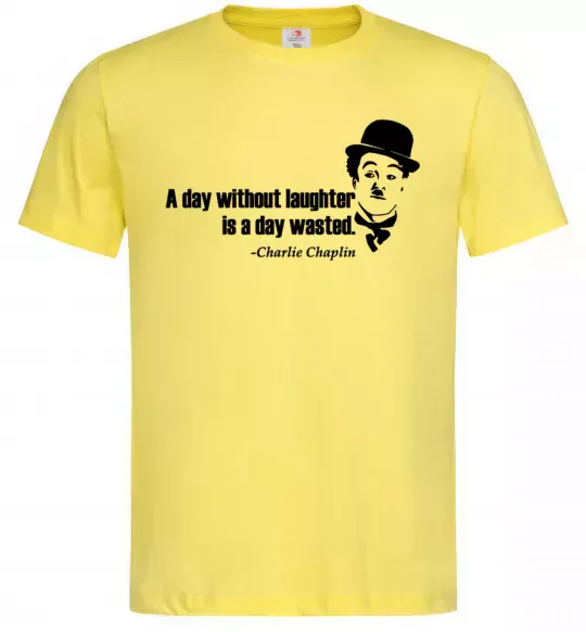 Мужская футболка A day without laughter ia day wasted Лимонный фото