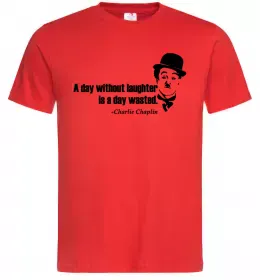Мужская футболка A day without laughter ia day wasted Красный фото