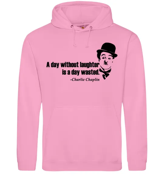 Мужская толстовка (худи) A day without laughter ia day wasted Розовый фото