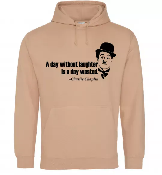 Жіноча толстовка (худі) A day without laughter ia day wasted Пісочний фото