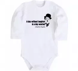 Детский боди A day without laughter ia day wasted Белый фото