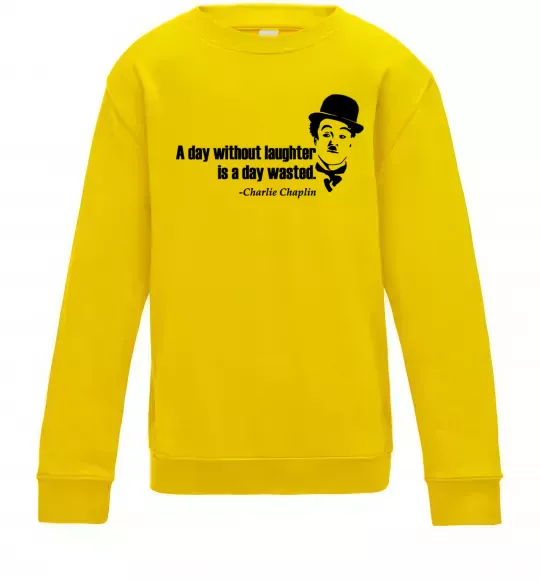 Дитячий світшот A day without laughter ia day wasted Сонячно жовтий фото