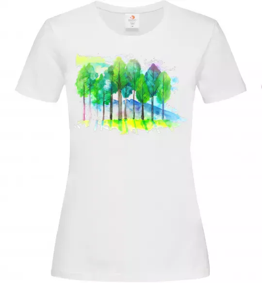 Жіноча футболка Пейзаж Білий фото