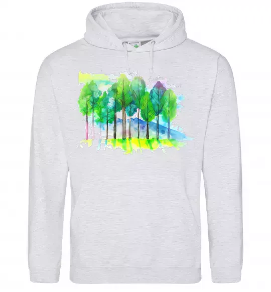 Чоловіча толстовка (худі) Пейзаж Сірий меланж фото