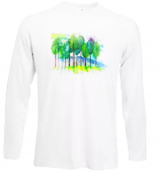 Лонгслив Пейзаж Белый фото