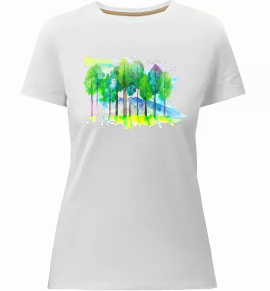 Жіноча преміум футболка Пейзаж Білий фото