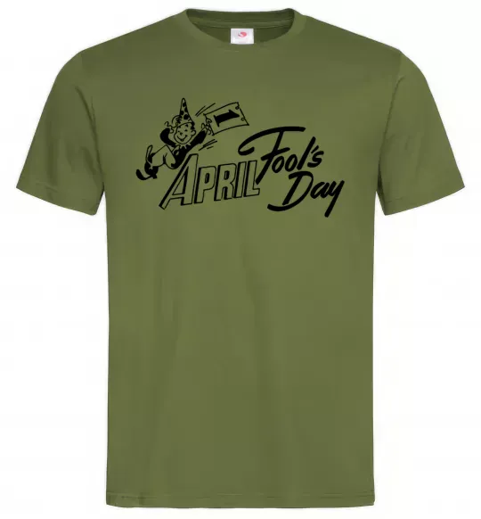 Чоловіча футболка Первое апреля Оливковий фото