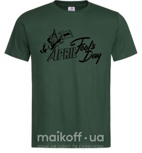 Мужская футболка Первое апреля Темно-зеленый фото