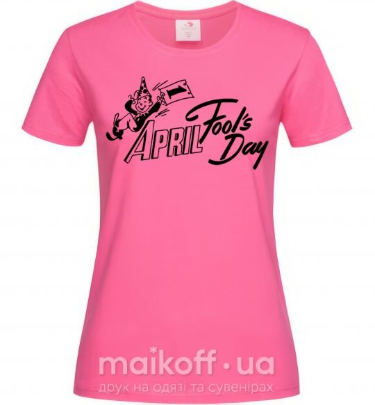 Жіноча футболка Первое апреля Яскраво-рожевий фото
