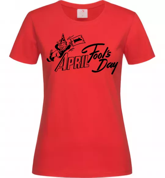 Жіноча футболка Первое апреля Червоний фото