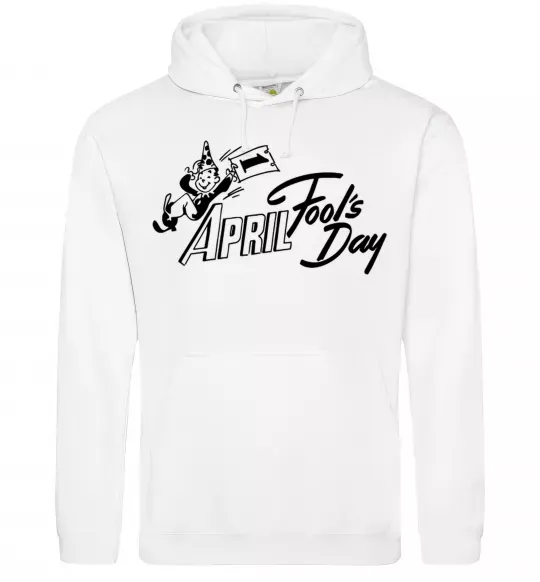 Мужская толстовка (худи) Первое апреля Белый фото