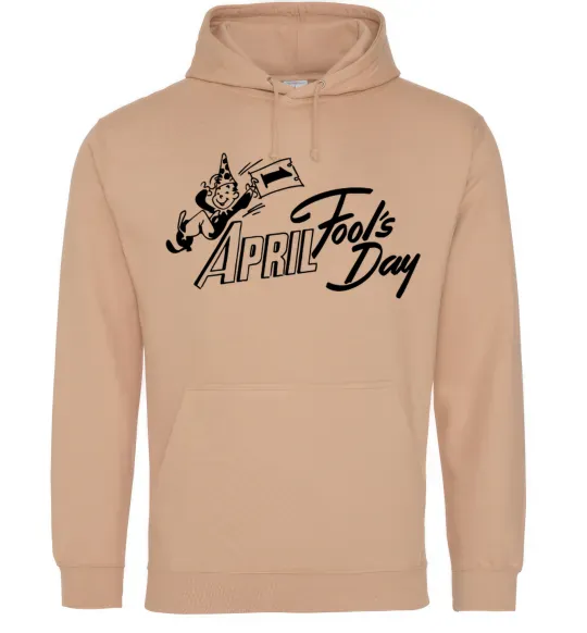 Мужская толстовка (худи) Первое апреля Песочный фото