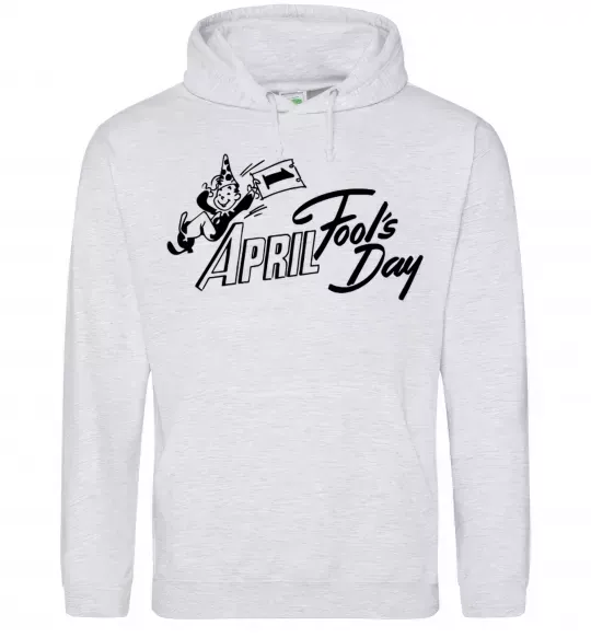 Женская толстовка (худи) Первое апреля Серый меланж фото