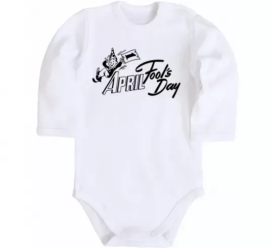 Дитячий бодік Первое апреля Білий фото