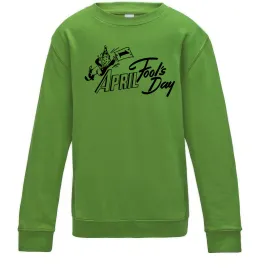 Детский Свитшот Первое апреля Лаймовый фото