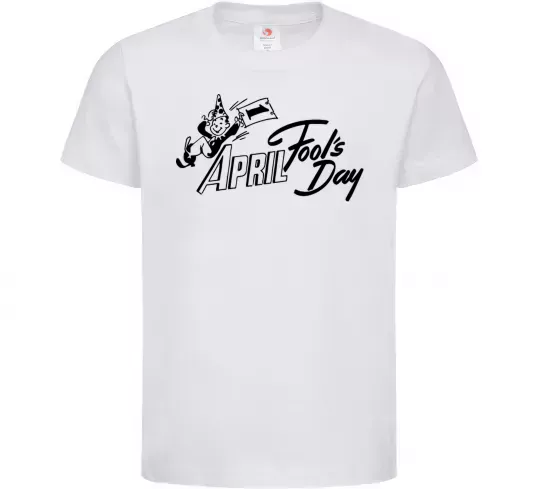 Дитяча футболка Первое апреля Білий фото