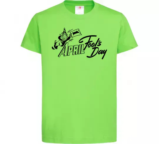Дитяча футболка Первое апреля Лаймовий фото