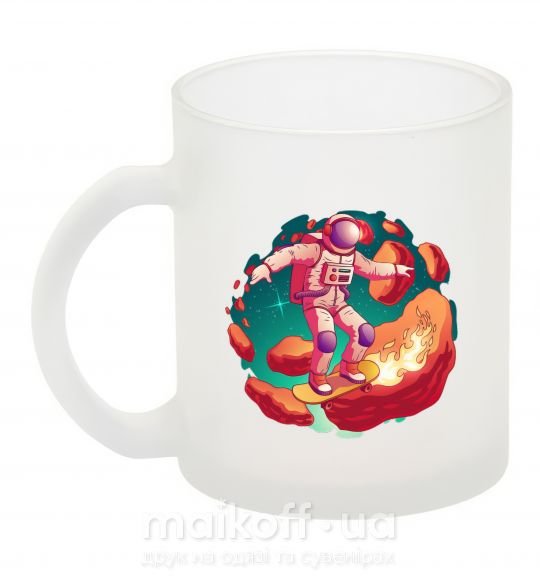 Чашка стеклянная Космонавт скейтер Фроузен фото