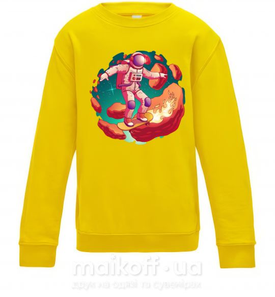 Детский Свитшот Космонавт скейтер Солнечно желтый фото