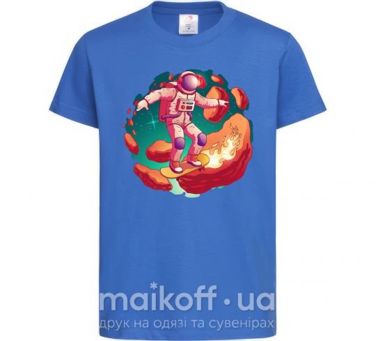 Детская футболка Космонавт скейтер Ярко-синий фото