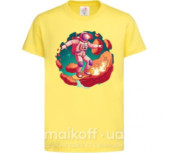 Детская футболка Космонавт скейтер Лимонный фото