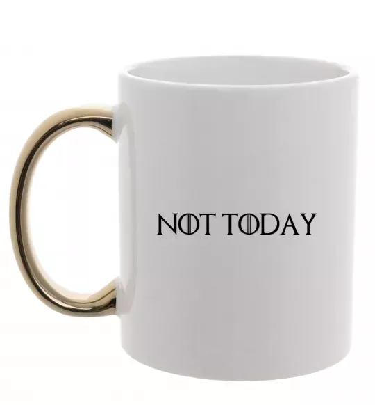 Чашка с цветной ручкой Not today game of thrones Золото фото