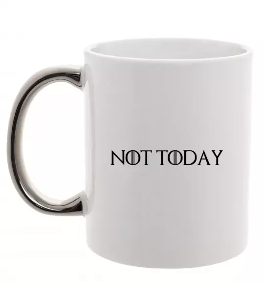 Чашка с цветной ручкой Not today game of thrones Серебро фото