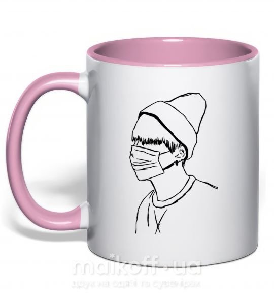 Чашка с цветной ручкой Шуга Нежно розовый фото