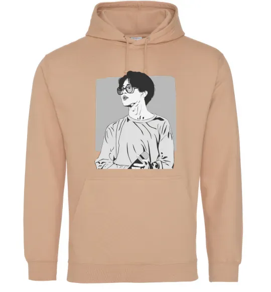 Мужская толстовка (худи) Чимин Песочный фото