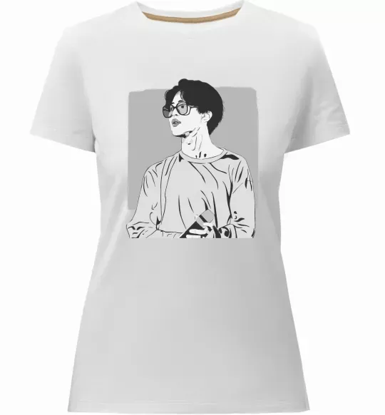 Женская премиум футболка Чимин Белый фото