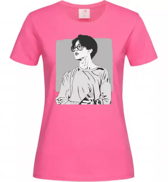 Женская футболка Чимин Ярко-розовый фото