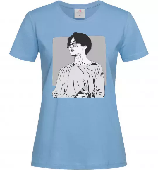 Женская футболка Чимин Голубой фото