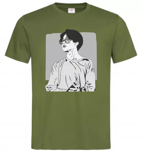 Мужская футболка Чимин Оливковый фото