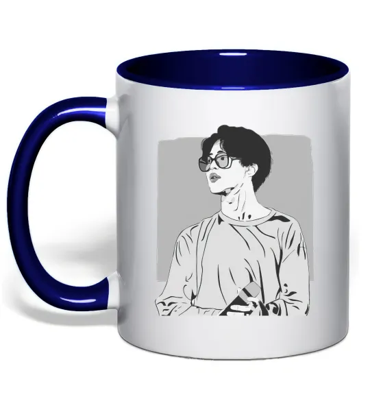 Чашка з кольоровою ручкою Чимин Глибокий темно-синій фото