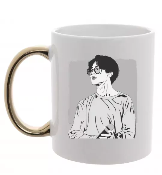 Чашка з кольоровою ручкою Чимин Золото фото