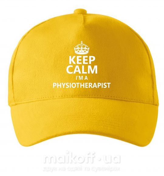 Кепка Keep calm i'm a physiotherapist Сонячно жовтий фото