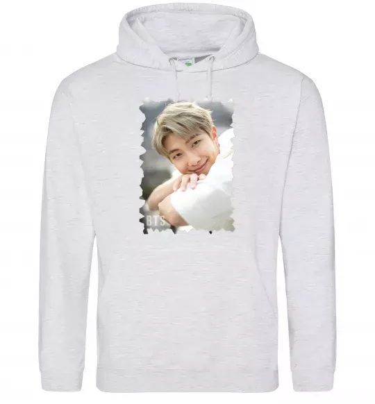 Женская толстовка (худи) RM bts Серый меланж фото