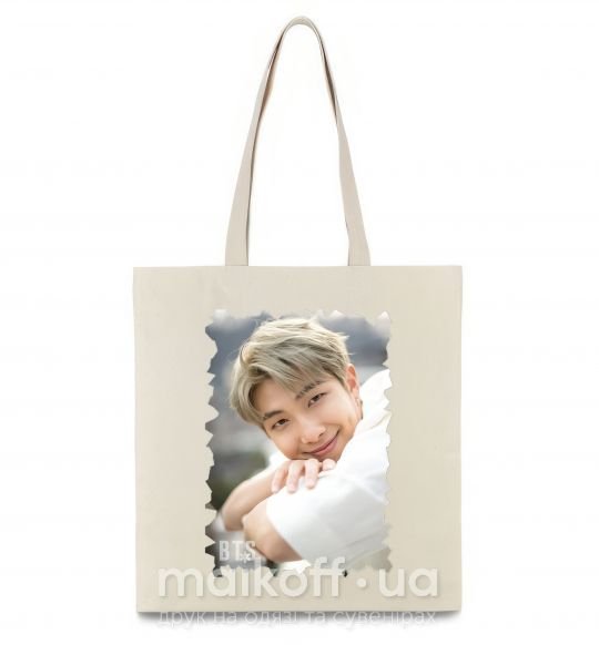 Эко-сумка RM bts Бежевый фото