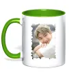 Чашка з кольоровою ручкою RM bts Зелений Чашка з кольоровою ручкою RM bts Зелений фото