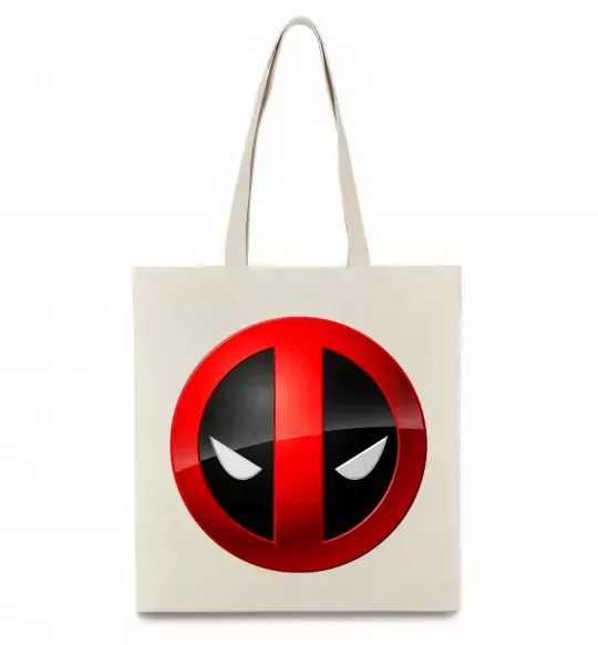 Еко-сумка Deadpool face logo Бежевий фото