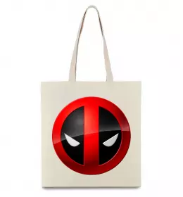 Еко-сумка Deadpool face logo Бежевий фото