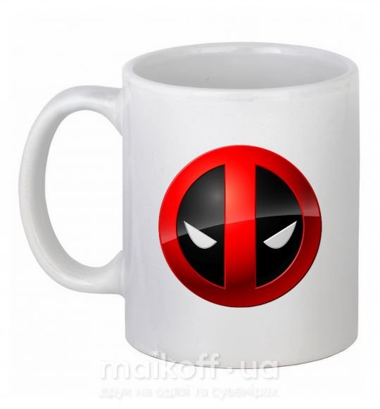Чашка керамічна Deadpool face logo Білий фото