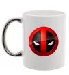 Чашка с цветной ручкой Deadpool face logo Серебро Чашка с цветной ручкой Deadpool face logo Серебро фото