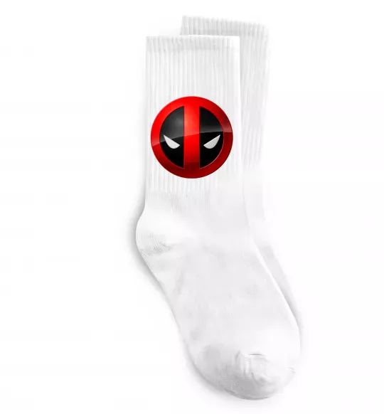 Носки Deadpool face logo Белый фото